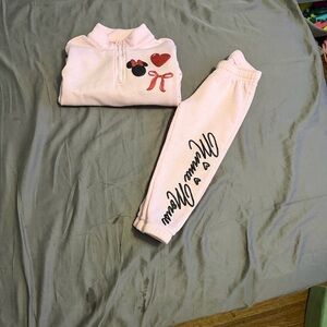 Adorable Pink Kids Matching Set with Heart and Bow